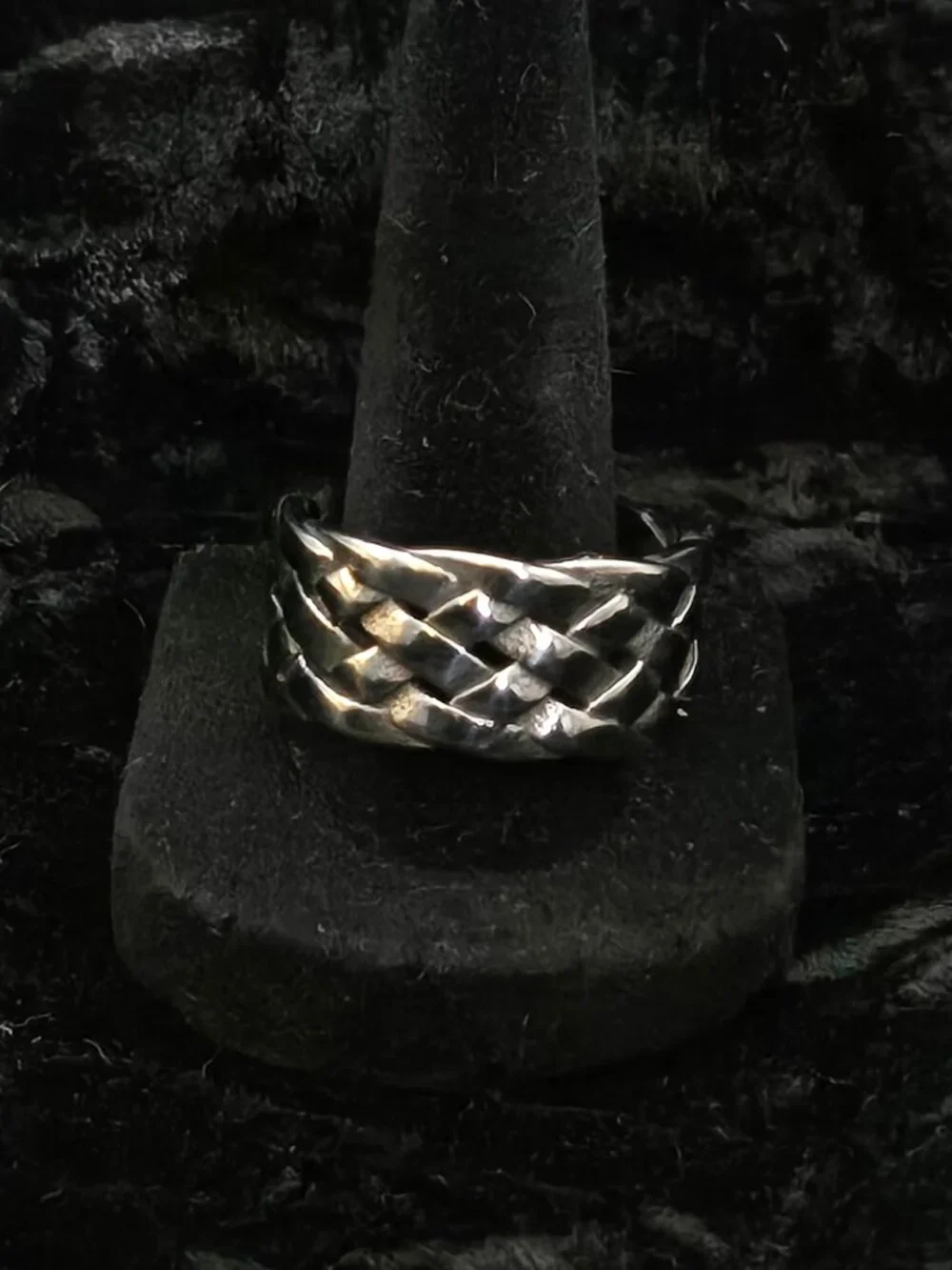 Woven Band Ring Silver Tone Metal...26023